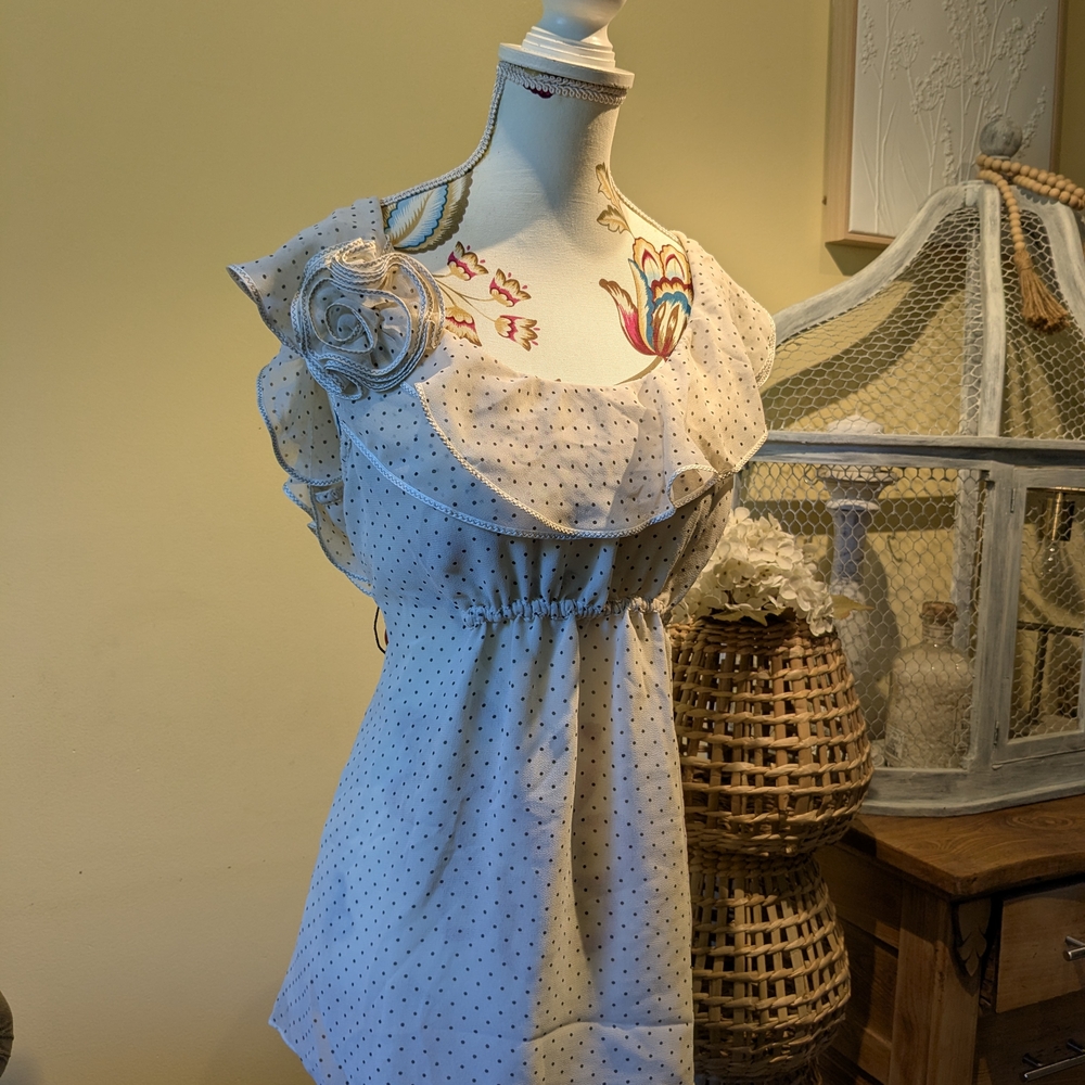 Polka Dot Ruffle Blouse